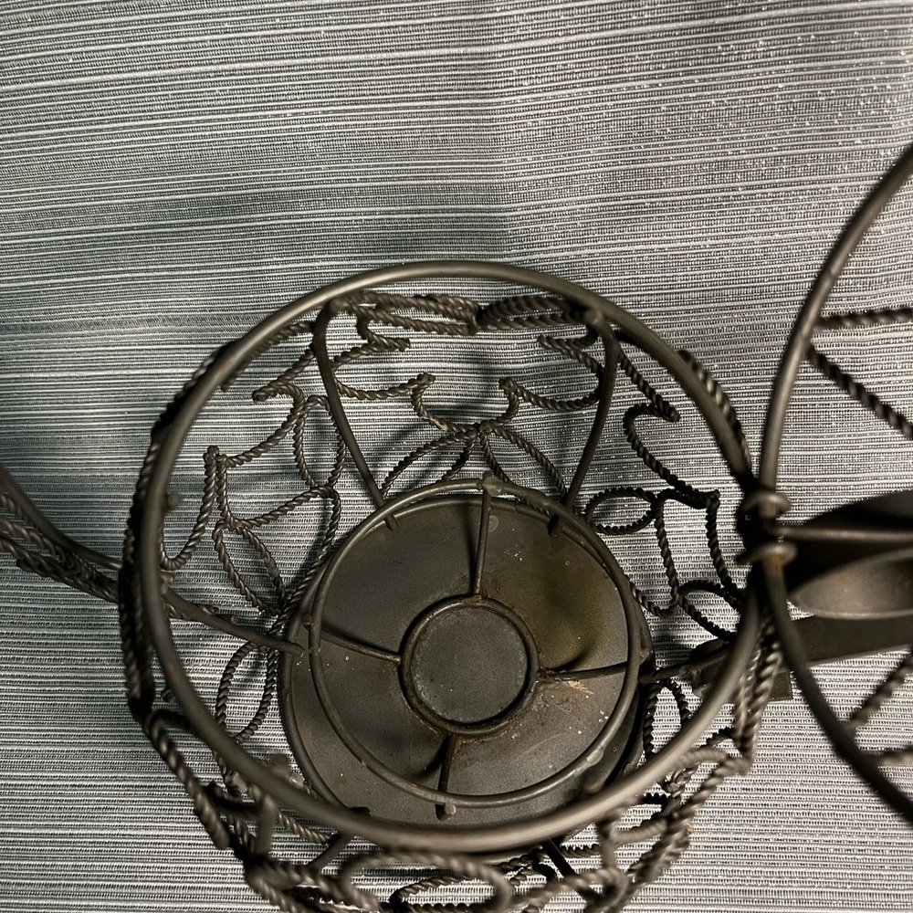 Vintage Metal Teapot Candleholder Farmhouse Ornate - Picture 6 of 7